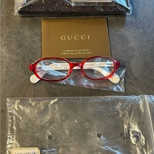 Gucci Kids Oval Eyeglasses Plastic Frame Red White GG 5002/C 47F 120